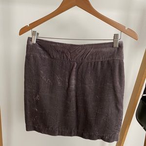 Gray Velvet Mini Skirt